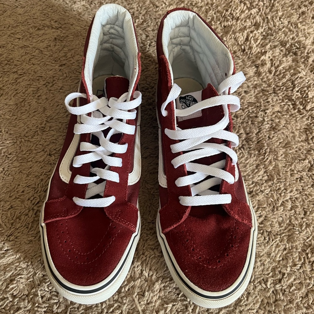 Vans Red Suede High-Top Sneakers - Picture 3 of 8